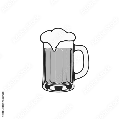 Simple, Contoured Grayscale Beer Design