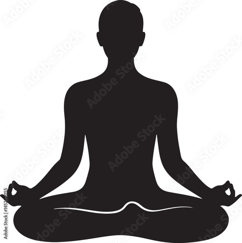 A person meditating in a state of zen calmness flat vector icon for yoga meditation apps and websites