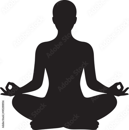 A person meditating in a state of zen calmness flat vector icon for yoga meditation apps and websites