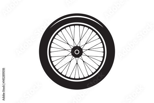 Wheel silhouette art vector on white background