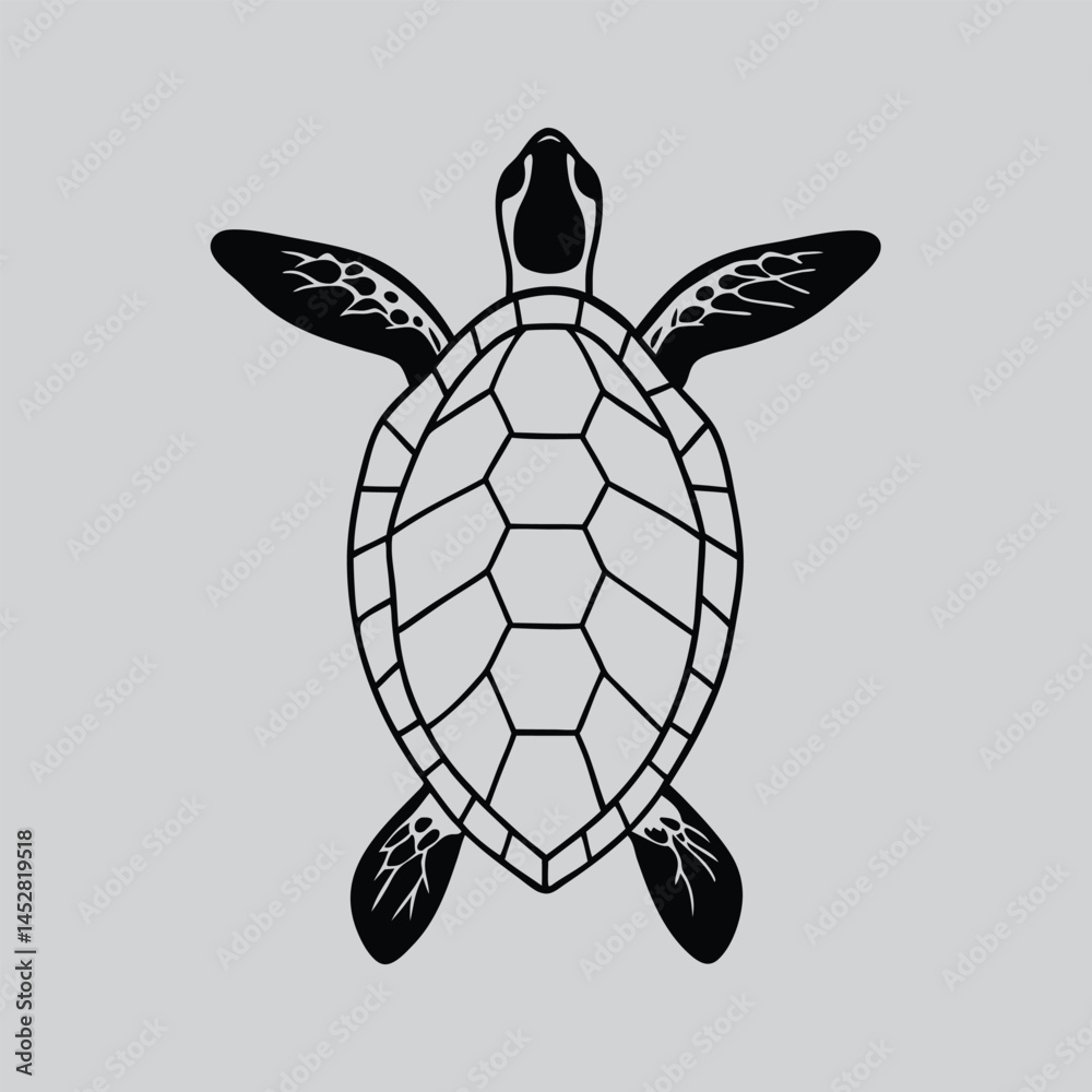 Fototapeta premium Turtle Illustration in Line Draw