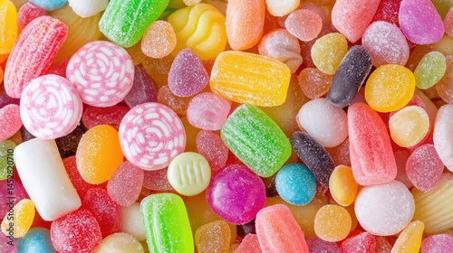 Rainbow Candy Explosion Sweet Treats Background.