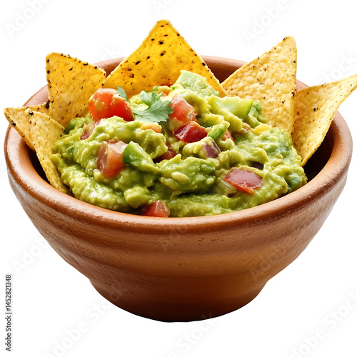 PNG Guacamole and chips bowl delicious appetizer