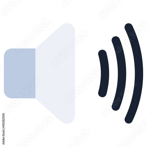 Speaker Icon, Audio Flat Design Icon, Audio Element Flat Design Icon Symbol