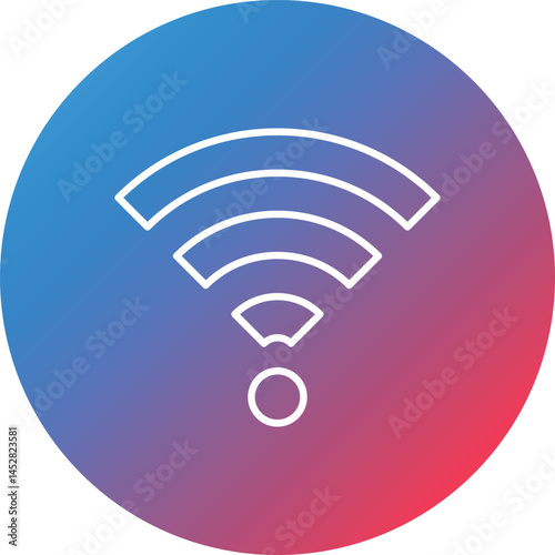 Wifi Line Gradient Circle Background Icon