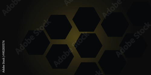 Abstract luxury black hexagon on luxury background . Vector,  illustration, business banner 