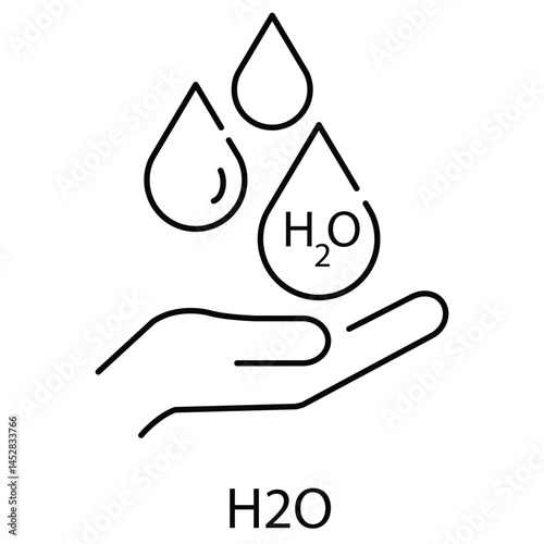 H2O Icon. Vector Design