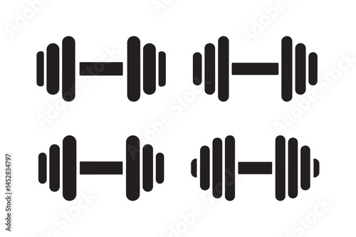 Dumbbell Icon Set Fitness Weights Vector Gym Equipment Clipart