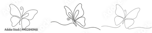 Elegant line art butterflies showcasing a delicate design in a minimalistic style, perfect for nature lovers and art enthusiasts
