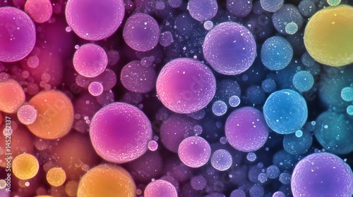 Vibrant Colorful Abstract Bubbles Microscopic View