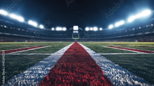 Night Football Stadium Game Ready.