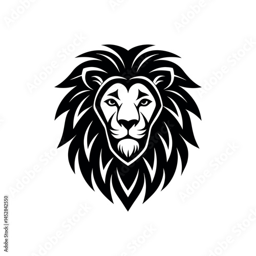 lion head wild animals logo badges labels mascot silhouette design lion head vector illustration