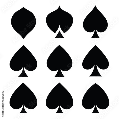 Simple Black Spades Playing Card Symbols