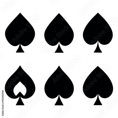 Simple Black Spades Playing Card Symbols