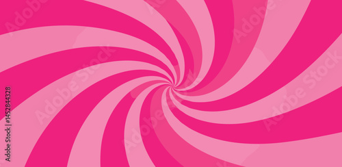 Pink ice-cream swirl background. Spiral candy pattern. Groovy vector strawberry color