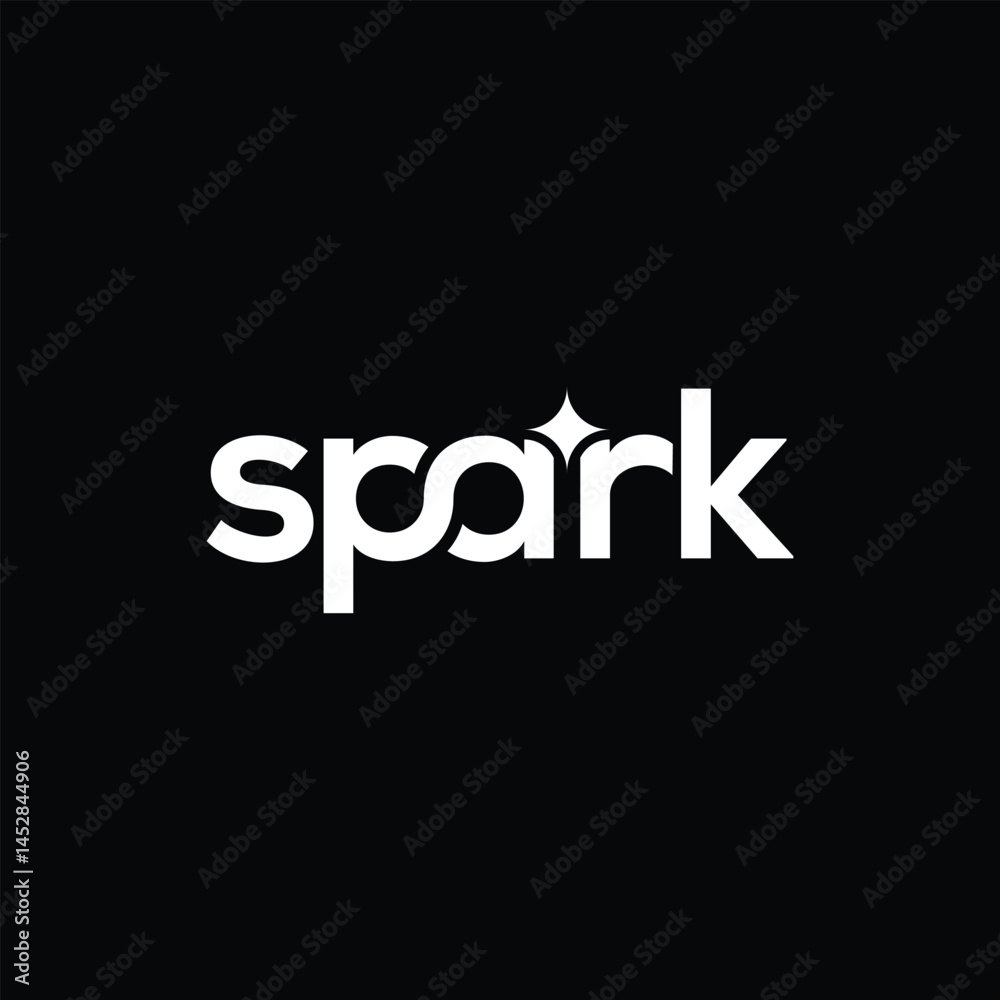 Fototapeta premium typography text spark logo design, word mark spark graphic vector icon template 