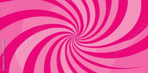 Pink ice-cream swirl background. Spiral candy pattern. Groovy vector strawberry color
