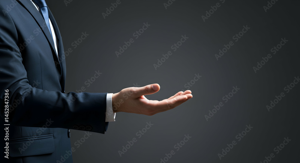 Businessman Hand Gesture Offering Assistance or Opportunity