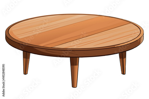 Circular wooden table top with smooth polished wood grain, perfect for modern home decor or furniture designs