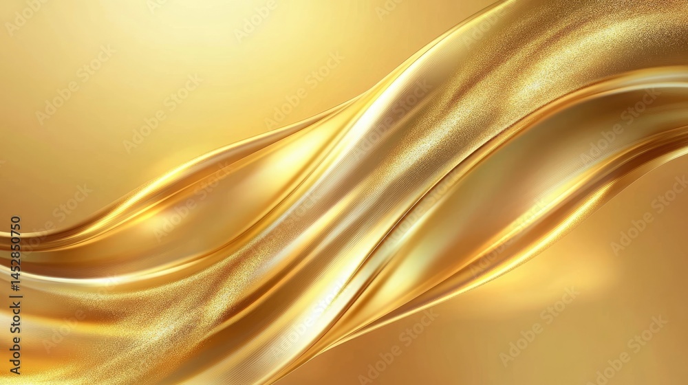 Fototapeta premium Abstract Golden Liquid Flowing Swirl