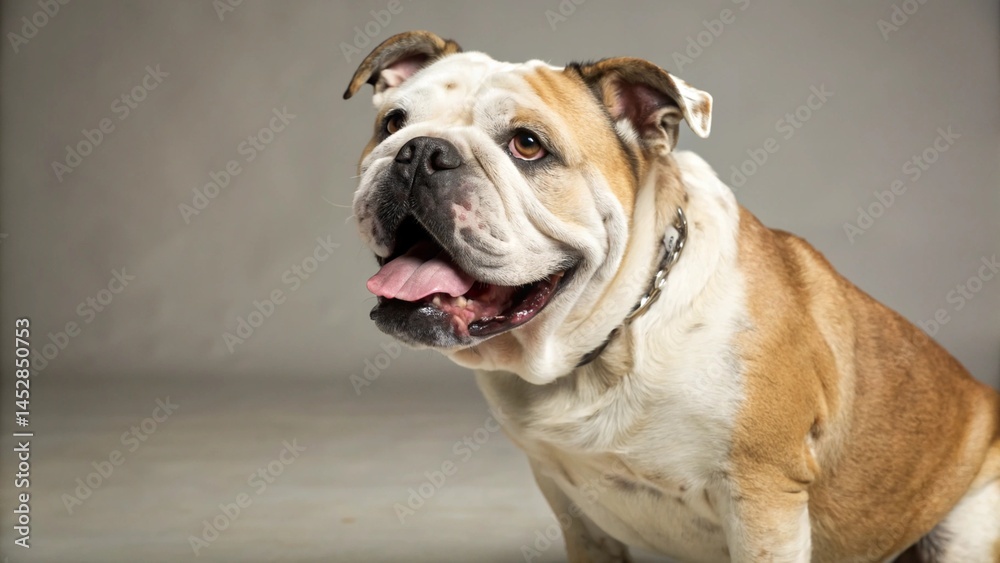 Fototapeta premium Bulldog Mix on studio background
