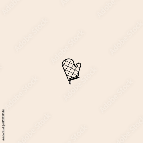 Oven glove icon flat vector design.
