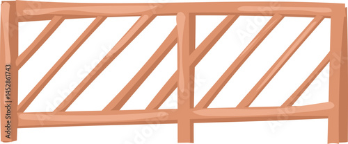 Diagonal Rail Fence Illustration in Hand-Drawn Style