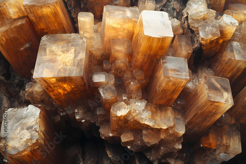 Microscopic wood-like crystals forming molecular pattern, clean composition