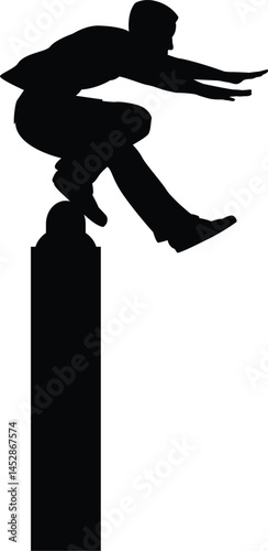 PARKOUR silhouette vector isolated on white background