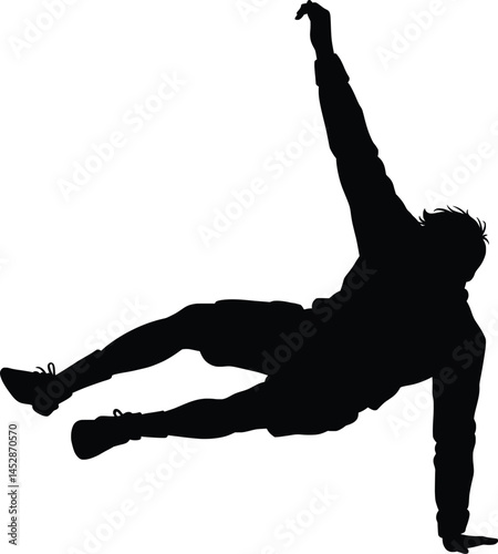 PARKOUR silhouette vector isolated on white background