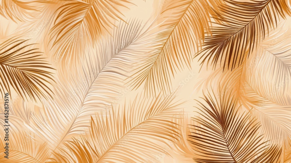 Fototapeta premium seamless tropical palm leafs pattern illustration illustration