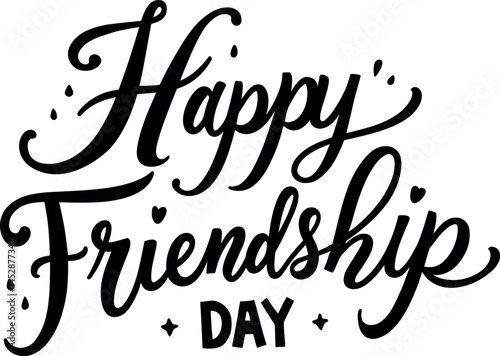 Happy Friendship Day Typography Vector Art.