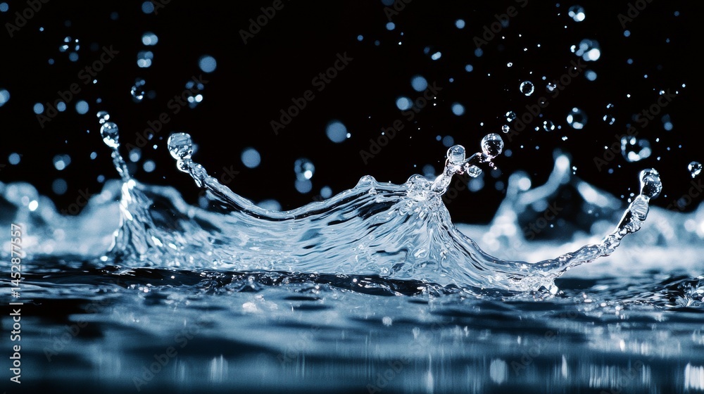 Water splash, isolated on black background Water splash, isolated on black background