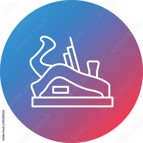Plane Tool Line Gradient Circle Background Icon
