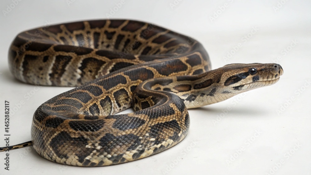 Obraz premium Burmese Python on studio background