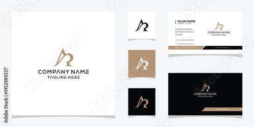 initial letter AR logo design, serif font text graphic icon, luxury golden concept template 