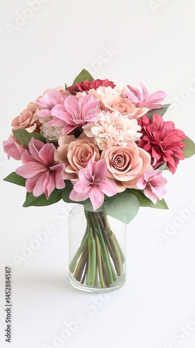 Wallpaper Mural Elegant bouquet of artificial flowers in a clear glass vase. Torontodigital.ca