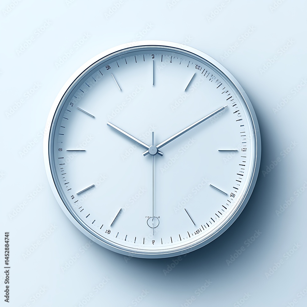 An overhead view of a modern clock on a wall An overhead view of a modern clock on a wall