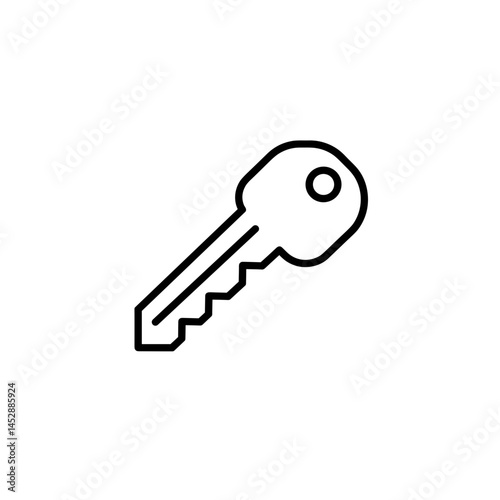 Key icon in outline style for digital access