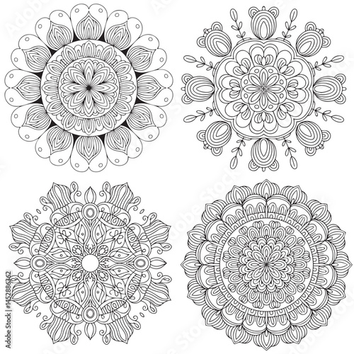 Floral Mandala Vector Set – Intricate Circular Designs