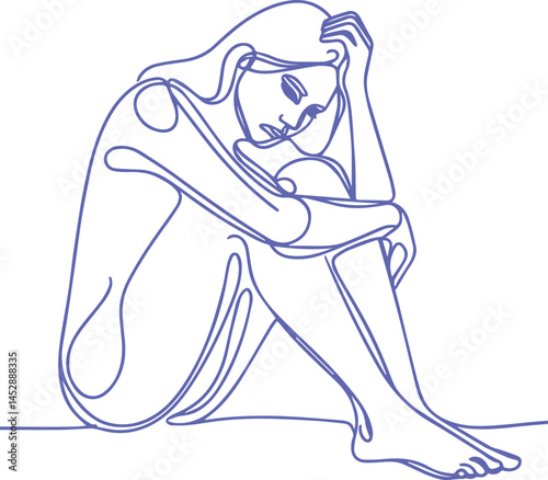 Upset Woman vector silhouette