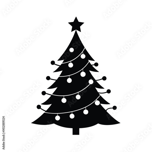 Simple Black Christmas Tree Icon