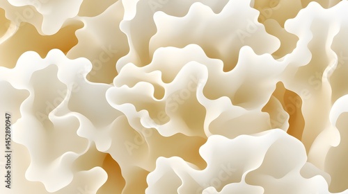Abstract Cream and Beige Fluid Organic Shapes Background