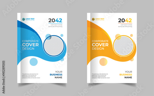 Book Cover designs with various shapes like round, triangular etc. and customizable colors like off-white, green, sky blue, pink, orange, blue etc.