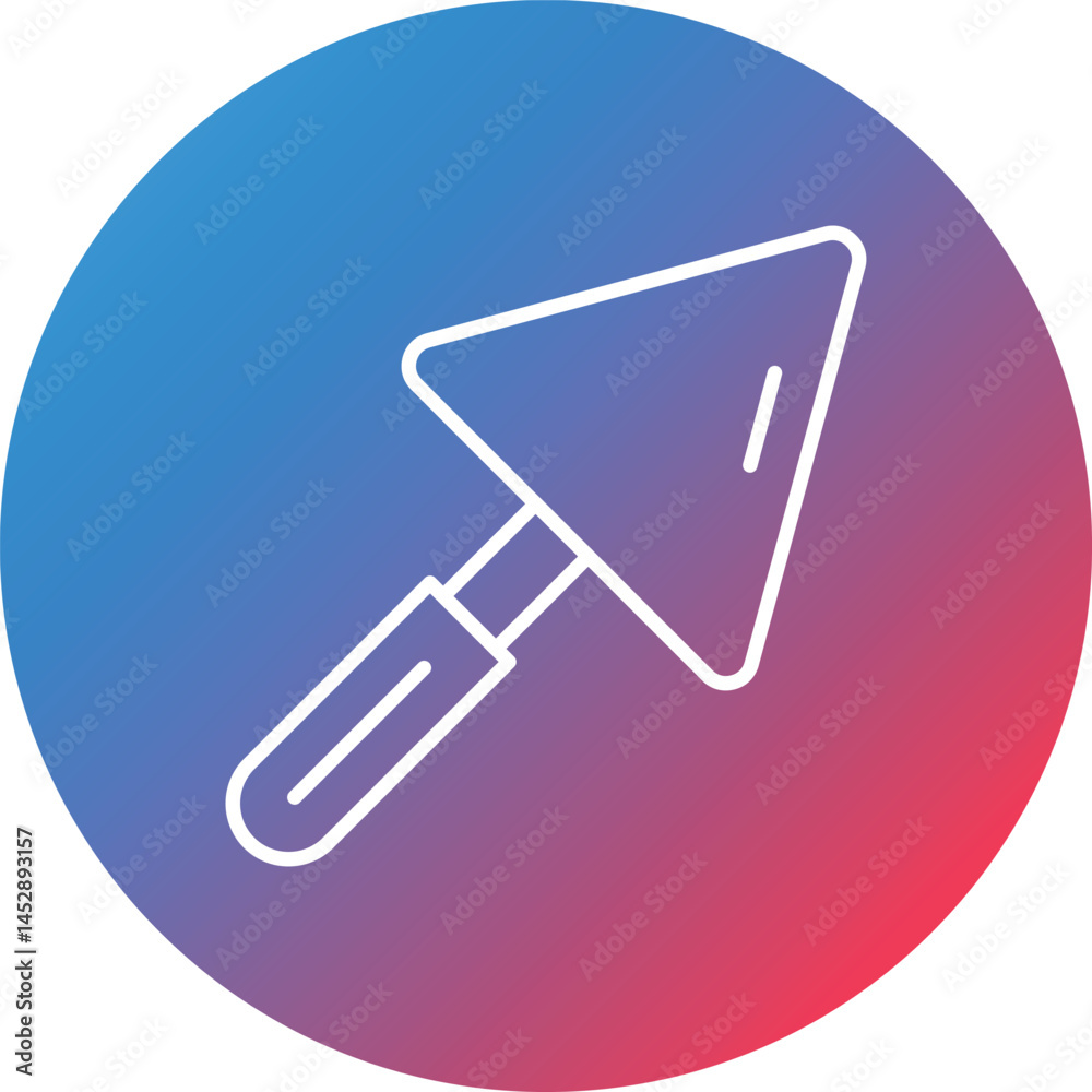 Plastering Trowel Line Gradient Circle Background Icon Plastering Trowel Line Gradient Circle Background Icon