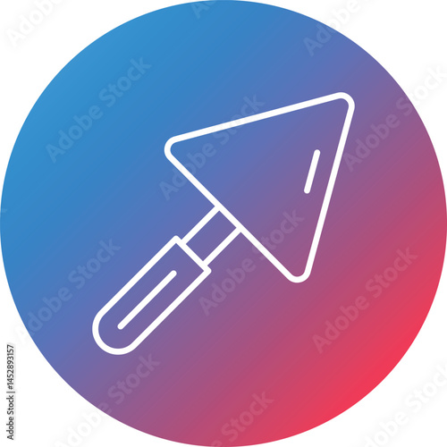 Plastering Trowel Line Gradient Circle Background Icon