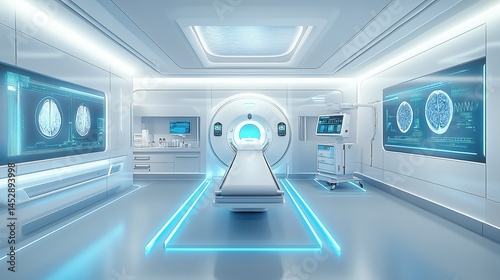Futuristic Medical MRI Room