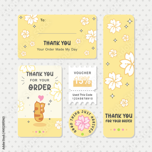 a set of stationery online business kit sticker design