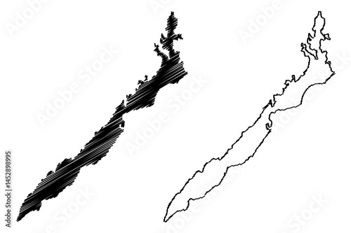 Palawan island (Southeast Asia, Republic of the Philippines, Philippine islands or archipelago) map vector illustration, scribble sketch Palawan map