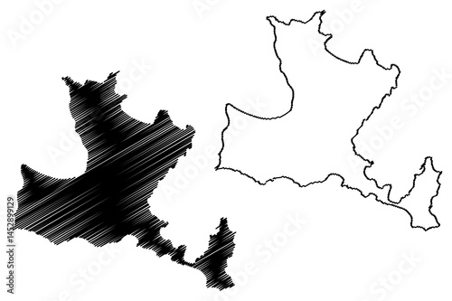 Pasalimani island (Republic of Turkey, Sea of Marmara) map vector illustration, scribble sketch Paşalimani or Halone map